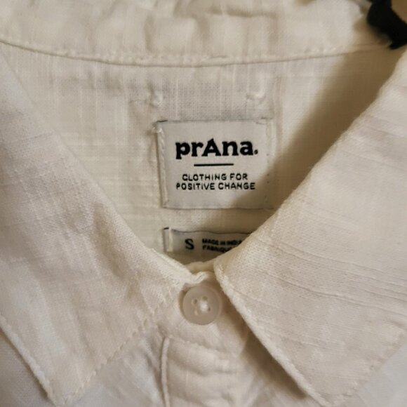 Prana Katya short sleeve top white collared size Small NWT - Picture 4 of 12